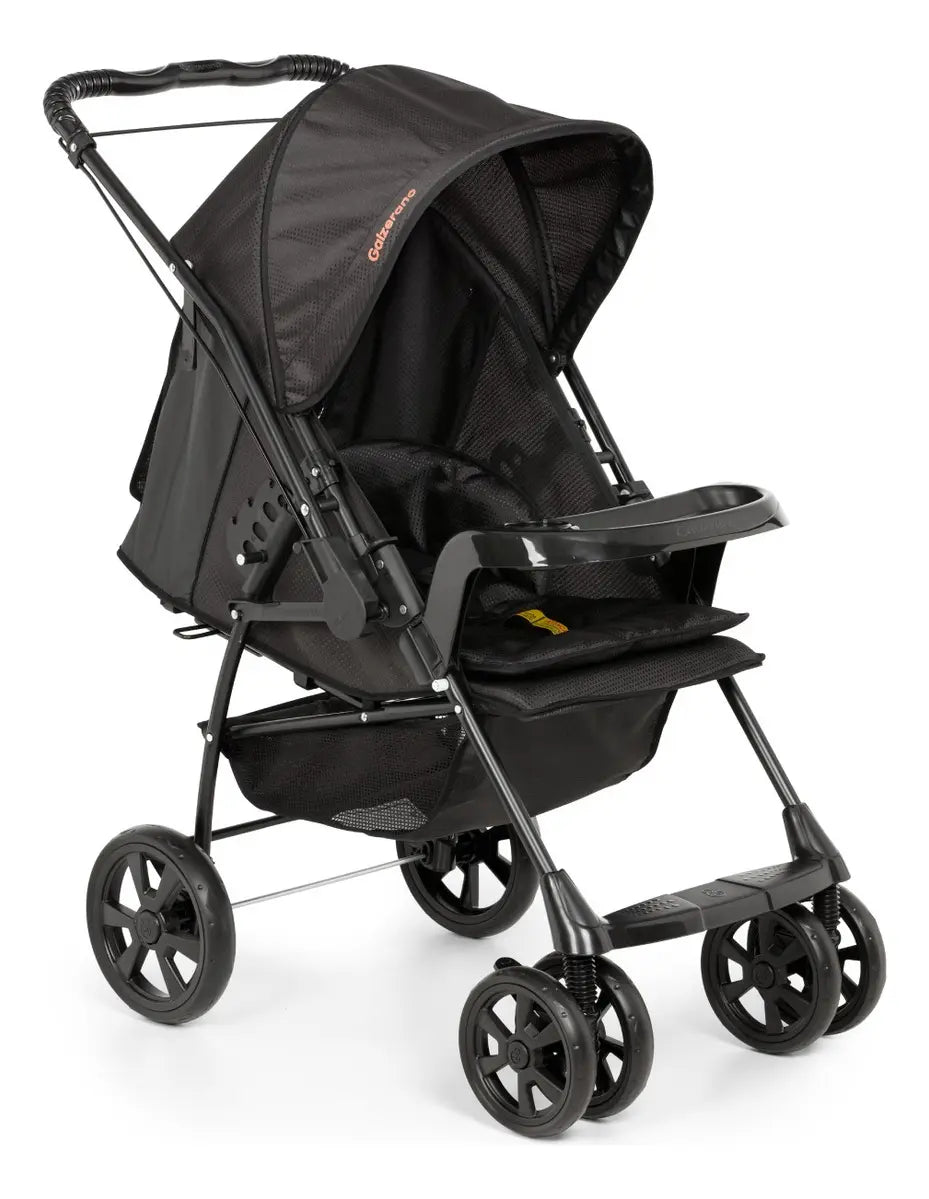 Carrinho de Passeio Galzerano Milano Reversível III Preto para Bebês de 0 a 15 kg - Image 1