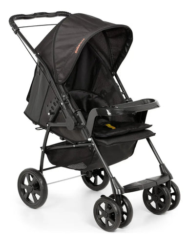 Imagem 1 de 3 de Carrinho de Passeio Galzerano Milano Reversível III Preto para Bebês de 0 a 15 kg