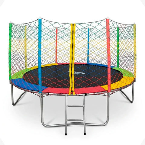 Cama Elástica Pula Pula Colorida de 3,05m com Rede e Escada da Kroys Brinquedos - Image 1