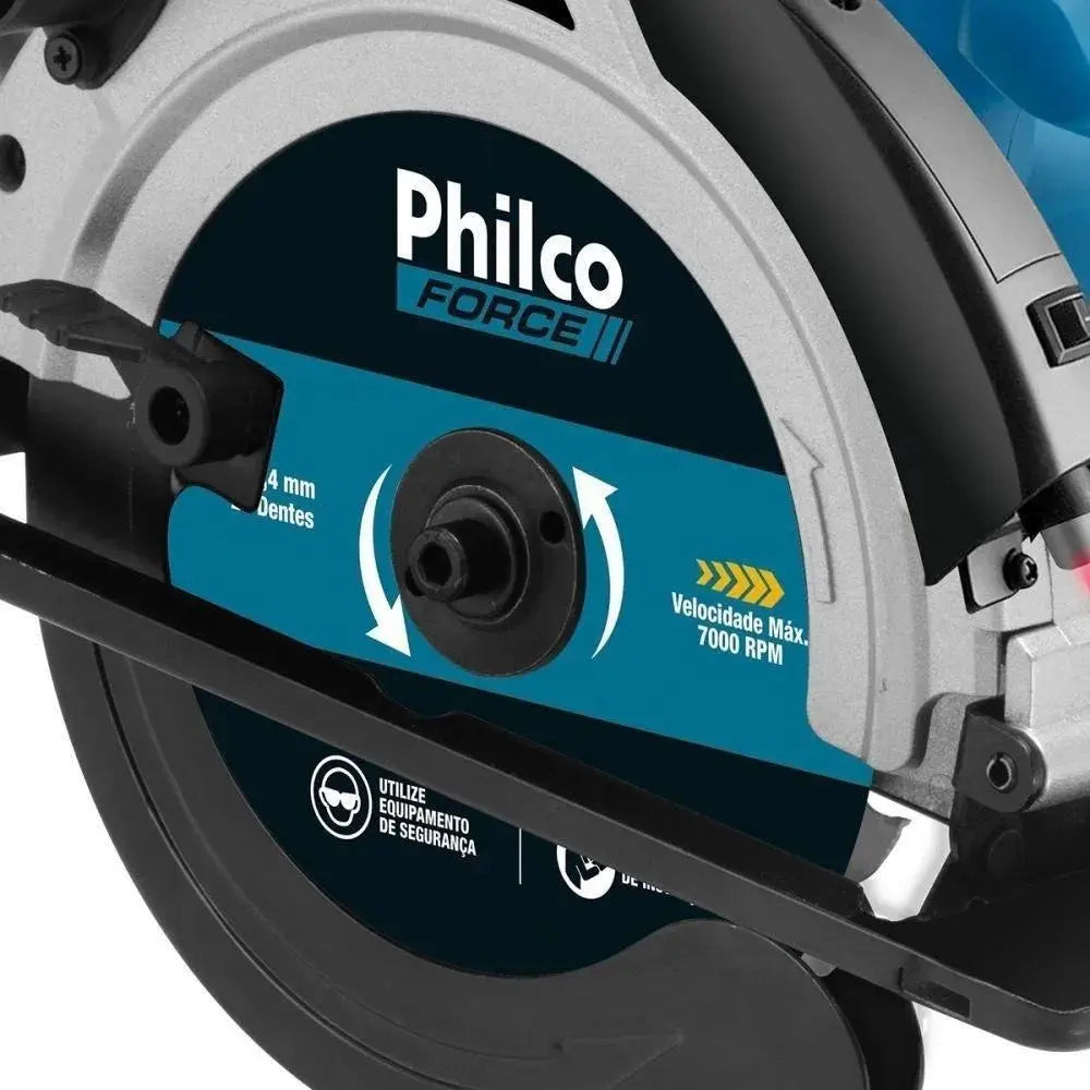 Serra circular elétrica Philco PSC01 185mm 1.5kW azul-celeste - Image 2