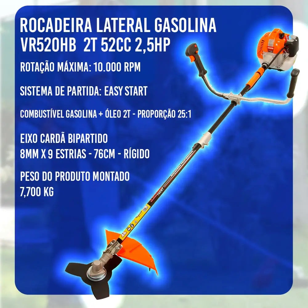 Roçadeira Vulcan 52cc Vr520hb Oculos, Oleo ,lamina, Fio , - Image 2
