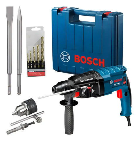 Martelete Furadeira Sds Gbh 2-24d 820w + Maleta Bosch Cor Azul - Image 1